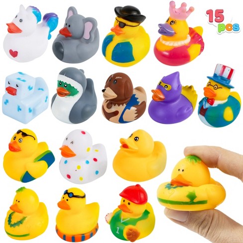 SYNCFUN 15 Pcs Rubber Ducks Bath Shower Toys, Mini Rubber Duckie Toys with Mesh Carry Bag for Kids Baby Christas Birthday Gifts Party Favors - image 1 of 4