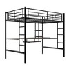 Whisen Industrial Style Metal Loft Bed with Built-in Desk and Shelves, Double Ladder, Space Saving Design - 4 of 4
