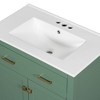 NicBex 30" Bathroom Vanity with Ceramic Sink, Bathroom Cabinet Storage with 2 Spacious Cabinet Doors and 1 Flip Drawers for Bathroom, Green - 4 of 4