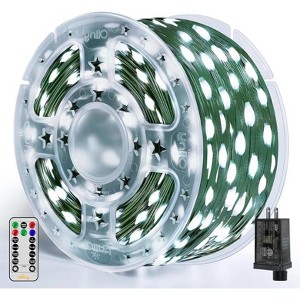 Ollny 800 LED Cool White IP67 Waterproof Christmas String Lights (Green Wire, Plug in, 8 Modes) - 1 of 4