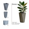 LeisureMod Aloe 3-Piece Tapered Square Stone Planter Set with Drainage Holes, Weather-Resistant for Indoor/Outdoor Use - 4 of 4