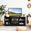 Costway 2-Tier 58'' TV Stand Entertainment Media Console Center Up to 65'' Grey\Black\Walnut - 2 of 4