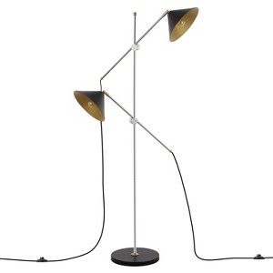 Dwyer 2 Light 67.5 Inch Floor Lamp - Black/Chrome  - Safavieh - 1 of 4