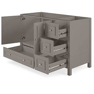 48" Williamsburg Gray Double Freestanding Vanity Cabinet