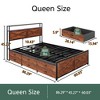 Gulches Queen Size Bed Frame 12 Storage Drawers RGB LED Lights Charging Station 2 Tier Headboard Shelves All Metal Noise Free No Box Spring Needed - 2 of 4