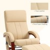 Faux Leather Electric Reclining Chair with Ottoman, Swivel Wood Base, Massage Function and Remote Control - 3 of 4