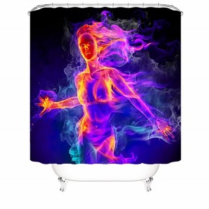 Purple Flame Girl Shower Curtains for Bathroom Waterproof Fabric Bath Curtain Durable Soft Stylish Bathroom Decor 72x72 Inch - 1 of 1