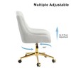 Vynxaria Modern Teddy Velvet Dining Chair with Gold-Plated Legs - Ergonomic Comfort & Style - 3 of 4