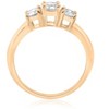 Pompeii3 1ct 3 Stone Diamond Engagement Round Cut Ring 10k Yellow Gold - 3 of 4