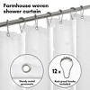 Americanflat 71x71 White Woven Shower Curtain with Tassel And Accents - Includes 12 Grommets and Hooks - 100% Polyester - 3 of 4