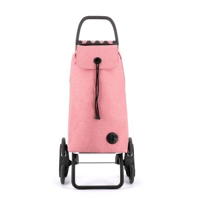Rolser I-Max Tweed 6 Wheel Stair Climber Foldable Shopping Trolley Coral