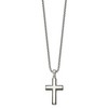 Chisel Stainless Steel Polished Black IP-plated Edges Cross Pendant on a 20" Box Chain Necklace - 3 of 4