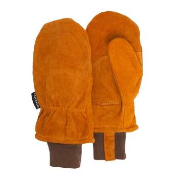  RefrigiWear Thinsulate Insulated Ragg Wool Convertible Mitten  Fingerless Gloves with Suede Palm (Brown, Large) : Everything Else