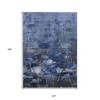 Navy Blue And Denim Blue Floral Washable Indoor Outdoor Area Rug - 3 of 4
