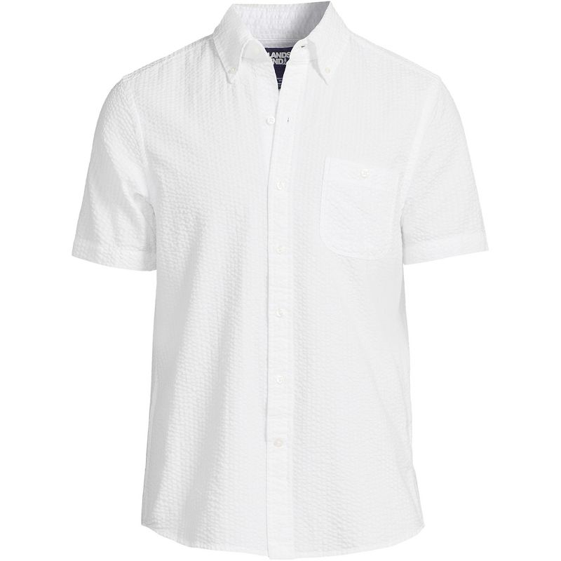 Lands' End Men's Traditional Fit Short Sleeve Seersucker Shirt, 3 of 6