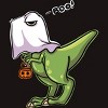 Men's Design By Humans Halloween Ghost Dinosaur By whynot007 T-Shirt - 2 of 4