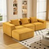 CAVINAS Comfy Corduroy Sofa with 4 Seaters,U Shape Sectional Sofa with All-Compressed Design,Sofa Couch for Living Room Furniture,Orange - 3 of 4
