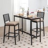 Costway Set of 2 Outdoor Bar Height Dining Chairs Patio Metal Bar Stools  with Cushion - 4 of 4