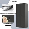Tall Metal Storage Cabinet with Lockable Magnetic Doors – 2-Door Steel Locker Organizer with 5 Adjustable Shelves, Anti-Tip Design - 3 of 4