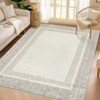 Indoor Modern Bordered Solid Color Area Rugs Ultra Soft Washable Low Pile Non Slip Carpet for Living Room Bedroom Thin Floor Mat - 3 of 4