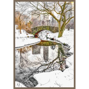 Amanti Art 23"x33" Central Park Winter No 7 by Murray Bolesta Framed Canvas Wall Art Print - 1 of 4