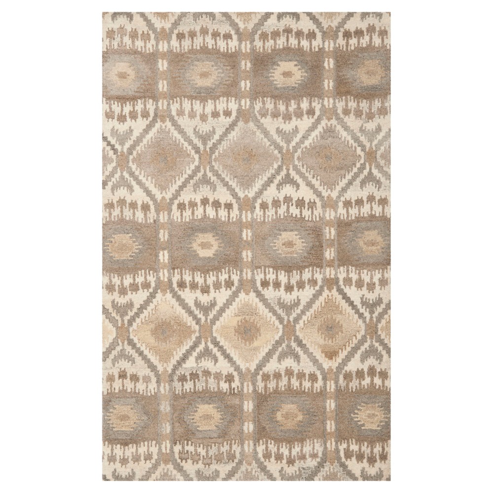 5'x8' Abstract Tufted Area Rug Natural - Safavieh