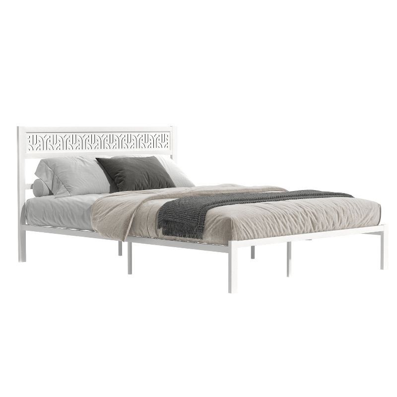 Galano Candence Calico Metal Frame Queen Platform Bed in Black, White, 4 of 18