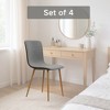 FurnitureR Dining Chairs Set of 4, Fabric Cushion Side Chairs Mid-Back with PU Back and Oak Metal Legs for Kitchen, Dining Room, Grey/Black - 3 of 4