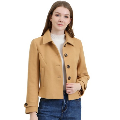 Allegra K Women's Single Breasted Notched Lapel Long Winter Coats : Target