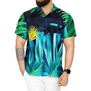 HAPPY BAY Men's Hawaiian Short Sleeve Button Down Shirt Mens Casual Shirts Vacation Tropical Beach Summer Party Shirts for Men - 1 of 4