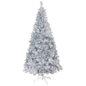 Northlight Artificial Tinsel Christmas Tree - 9' - Silver - Unlit - 1 of 4