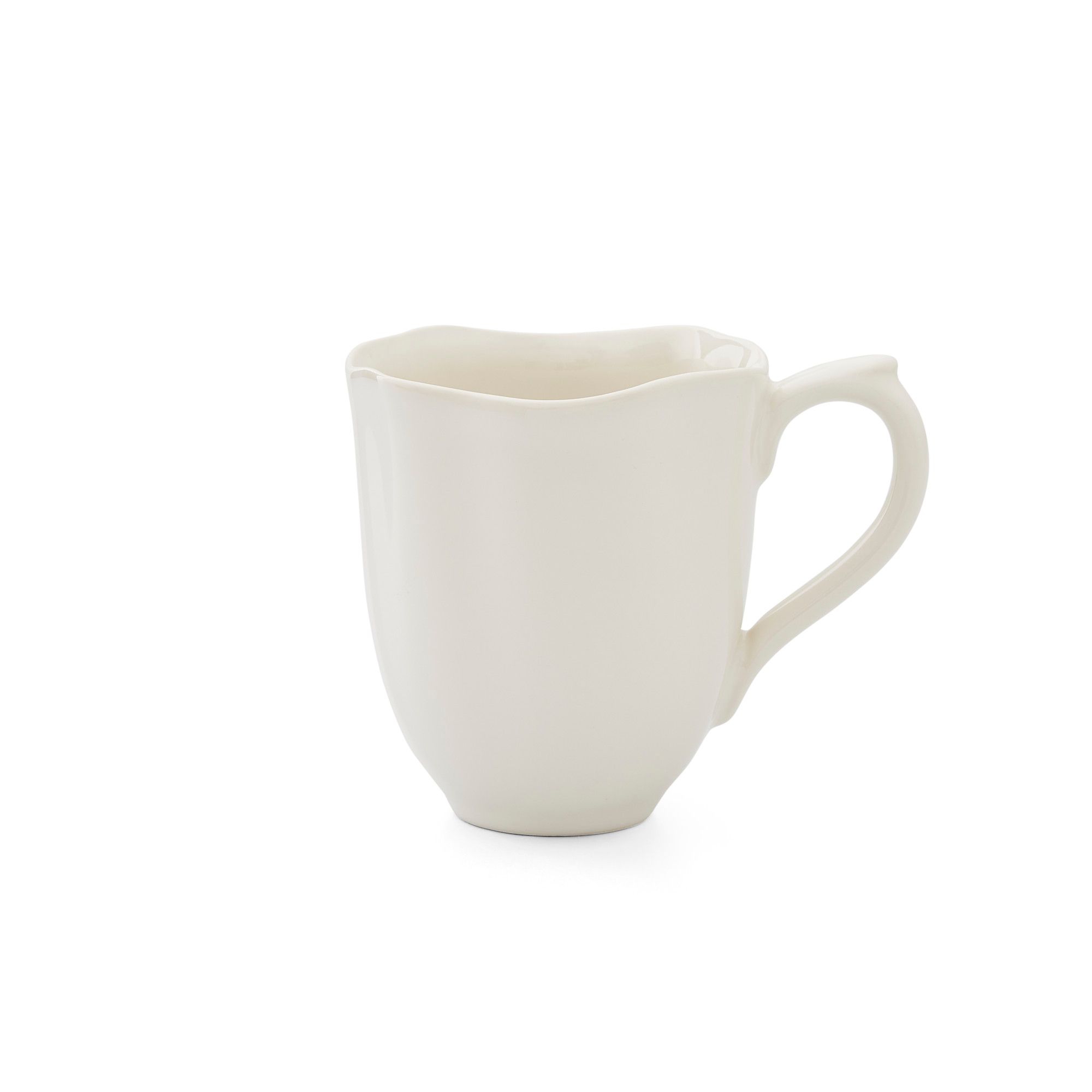 Portmeirion Sophie Conran Floret Mug, Creamy White Textured Coffee Cup with Balanced Grip - 14 oz Stoneware Mug, Dishwasher & Microwave Safe
