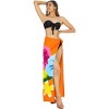 LA LEELA Women's Summer Bikini Wraps Beach Wrap Sarong Coverup Skirt Bathing suit Swimsuit Swimwear Cover Up for Women One Size Orange, Floral - 3 of 4