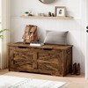 Storage Chest, 30 in /39.4 in/24.8 in/ Toy Chest with Lids, Wood Rattan Toy Box for Boys Girls with Safety Hinge - 2 of 4