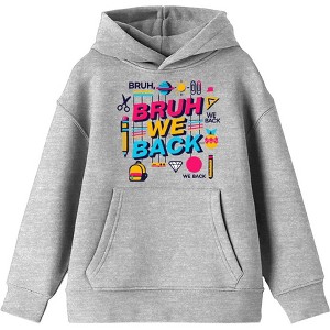 "Bruh, We Back" Back To School  Adult Long Sleeve Hoodie - 1 of 2