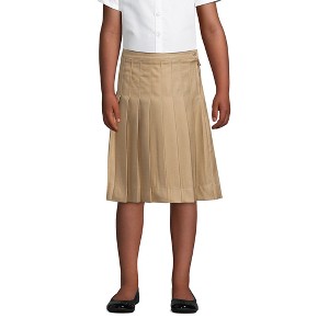 Lands' End Lands' End School Uniform Kids Solid Pleated Skirt Below the Knee - 1 of 4