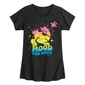 Girls' - Disney - Mickey Mouse Mood for Daze Rainbow Fitted Short Sleeve Graphic T-Shirt - 1 of 4