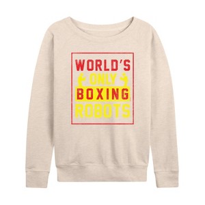 Women's - Rock 'Em Sock 'Em Robots - Worlds Only Boxing Robots Lightweight French Terry Slouchy - 1 of 4