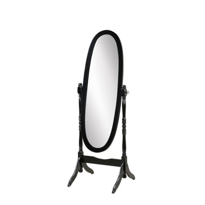ALEXOUN 59.25 inches Wooden Floor Free Standing Mirror,Traditional Style Oval Dressing Cheval Mirror for Living Room Bedroom Cloakroom