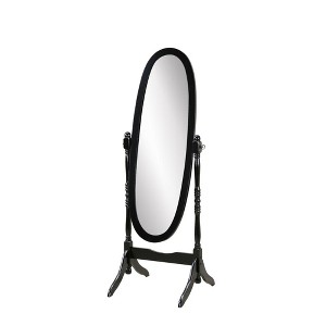 ALEXOUN 59.25 inches Wooden Floor Free Standing Mirror,Traditional Style Oval Dressing Cheval Mirror for Living Room Bedroom Cloakroom - 1 of 4