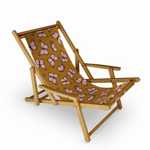 Little Arrow Design Co Monarch Butterflies Pink Sling Chair - Pink - Deny Designs - 1 of 2