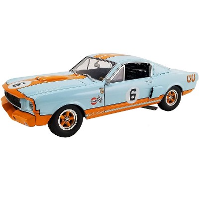 1965 Shelby GT350R #6 Light Blue with Orange Stripes "Gulf Racing Tribute" Limited Ed to 330 pcs 1/18 Diecast Model Car by ACME