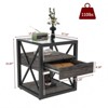 Furnlinspire Nightstand Set of 2 Modern End Table Nightstand, Sofa Table for Small Spaces, Industrial Style Side Table, Black, 17.72"*17.72"*21.0" - 3 of 4
