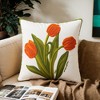 REGALWOVEN Floral Embroidered Decorative Throw Pillow Covers Farmhouse Flower Pattern Cushion Cases for Couch Living Room Decor 18 x 18 Inch 2 Pcs - 2 of 4