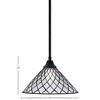 Toltec Lighting Any 1 - Light Pendant in  Matte Black with 16" Diamond Ice Art Glass Shade - 2 of 2