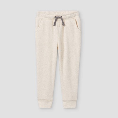 Toddler Boys' Velboa Knit Pull-On Jogger Pants - Cat & Jack™ Cream 5T