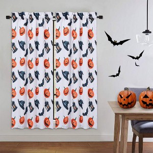 Halloween Small Curtain - Festive Themed Window Decor. Perfect for Adding Spooky-Chic Vibe to Living Room, Halloween Party Spaces - 1 of 4