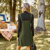 Women's  Olive Green Corduroy Button-Front Pinafore Dress - Cupshe - 4 of 4