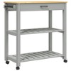 vidaXL Kitchen Trolley MONZA 33.1 in.x15.7 in.x35.4 in. Solid Wood Pine - 2 of 4