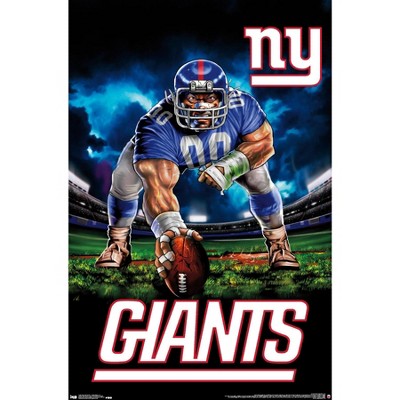 Trends International NFL New York Giants - Neon Helmet 23 Framed Wall Poster Prints Black Framed Version 14.725 x 22.375